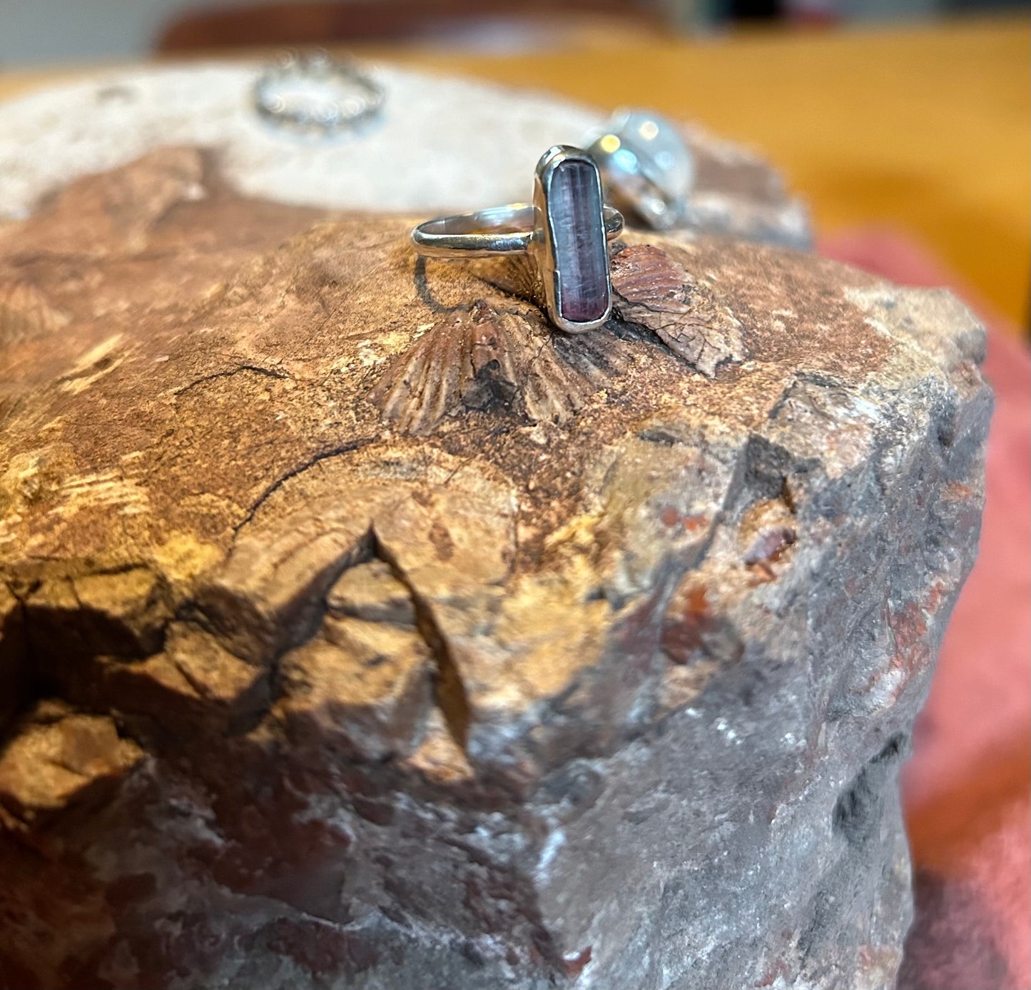 Raw Tourmaline Bar Ring