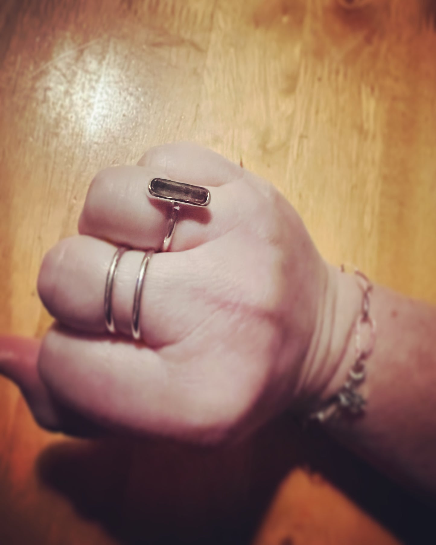 Raw Tourmaline Bar Ring