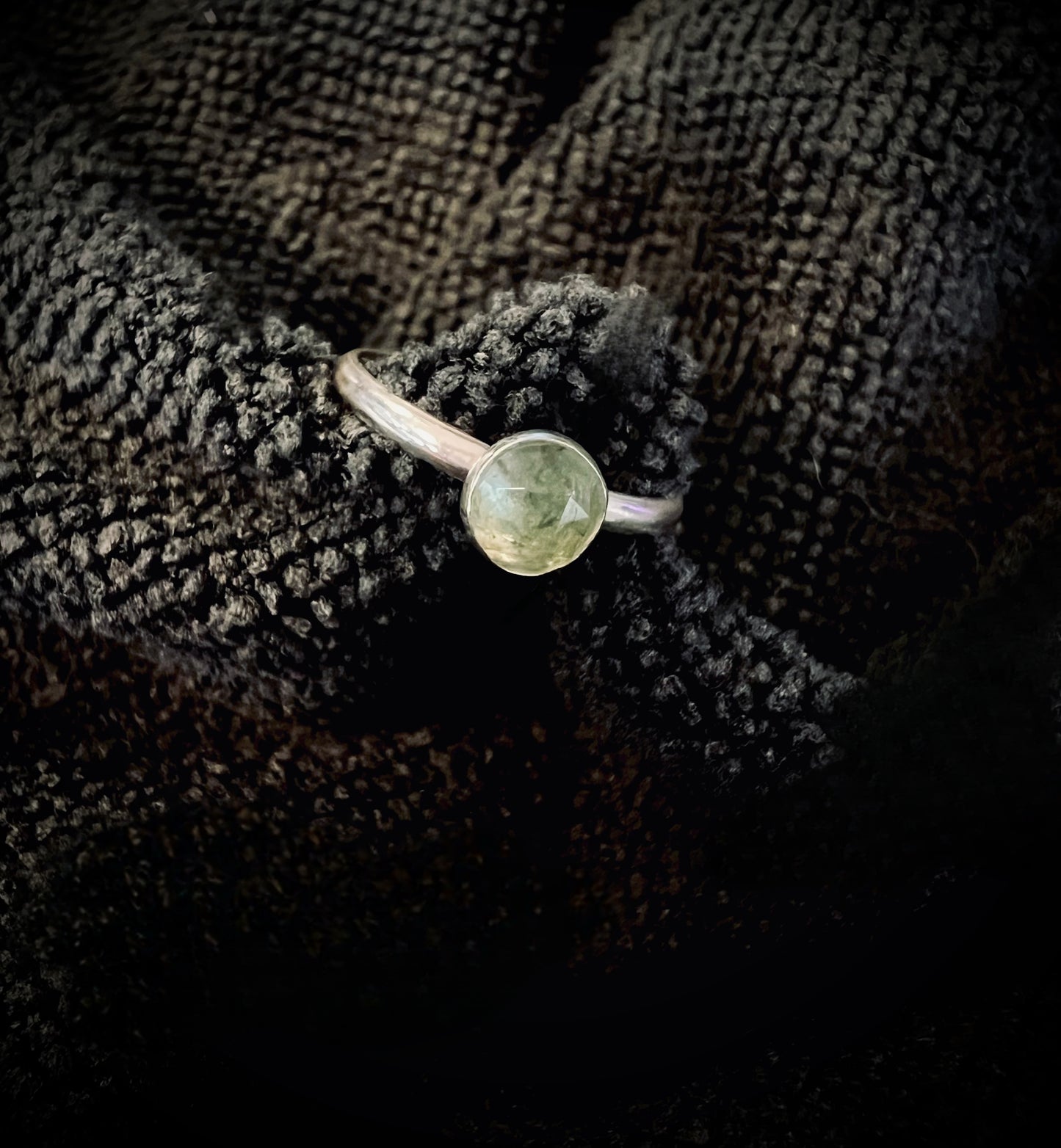 Rose Cut Mint Tourmaline Stacker