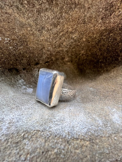 Blue Lace Agate Statement Ring